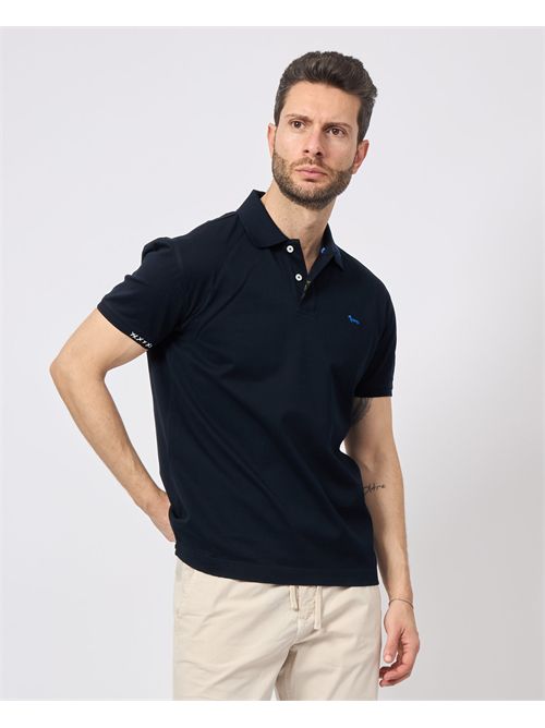Polo bleu Harmont & Blaine avec logo brodé HARMONT & BLAINE | LRN416021148801